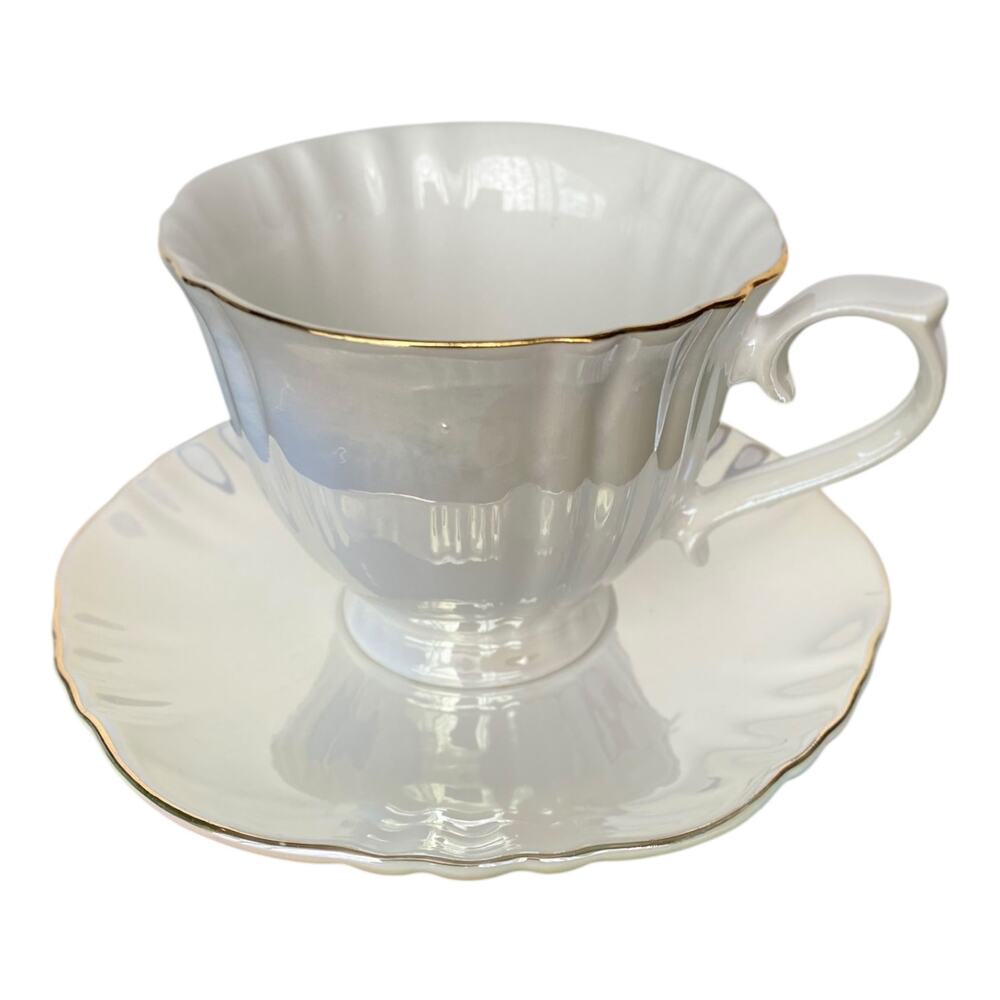 Grace Teaware Opalescent Lusterware Tea Cup & Saucer - Picture 4 of 5